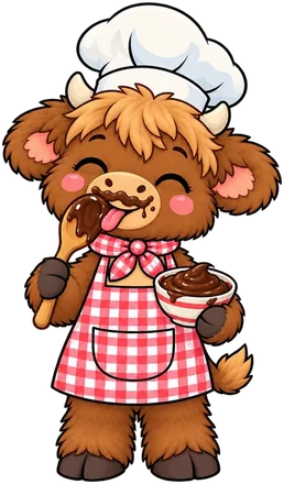 Moomli tastes some chocolate